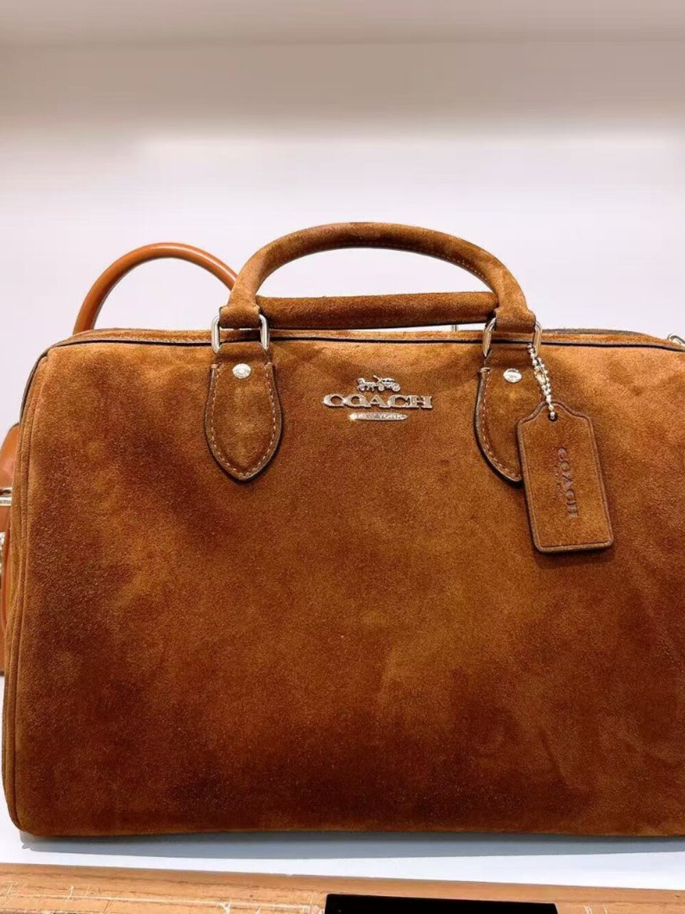 NWT Coach Rowan Large Satchel Bag CET42 suede - Picture 7 of 11